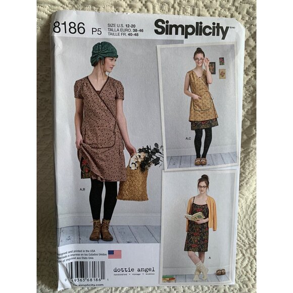 Simplicity Dottie Angel Slip Wrap Dress Misses sewing pattern 8186 sz12-20 - Unc - Picture 9 of 9